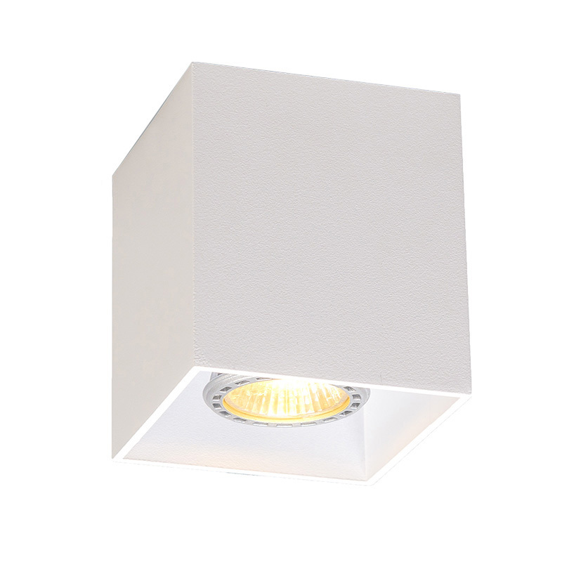 QAZQA Qubo 1 - Plafond spot - 1 lichts - 83 mm - wit