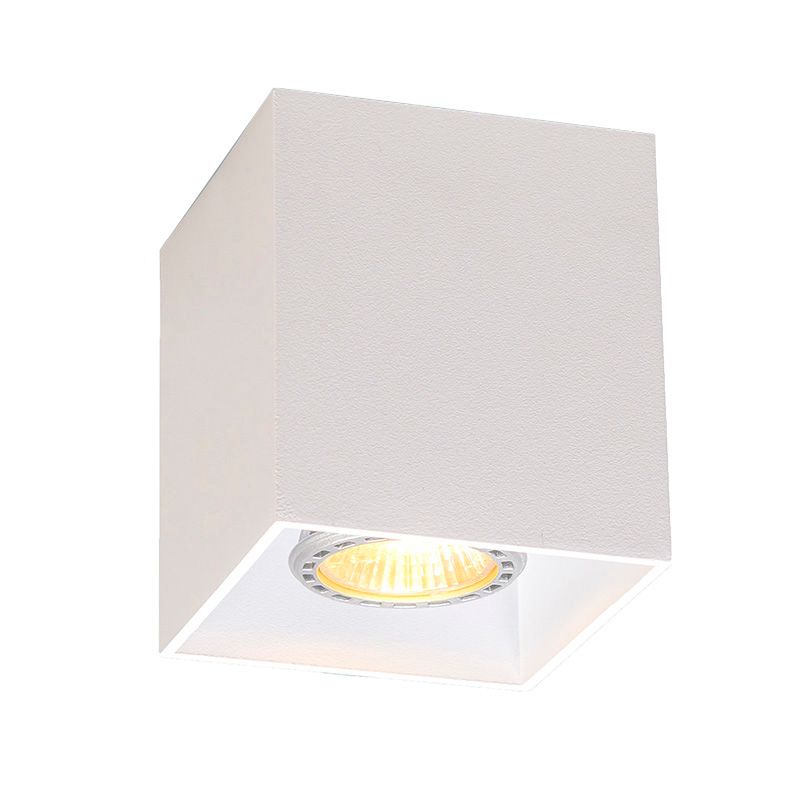 QAZQA Qubo 1 - Plafond spot - 1 lichts - 83 mm - wit