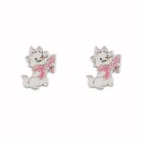 Gresham Disney Aristocats Marie Silver Plated Stud Earrings