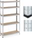 Relaxdays stellingkast - 500 kg - 180x100x30 cm - verzinkt staal - opbergrek garage - zilver