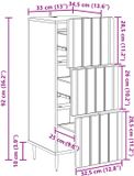 vidaXL Ladekast 33 x 34,5 x 92 cm Bewerkt hout Grijs sonoma