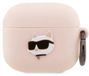 Karl Lagerfeld Choupette Serie - Étui en silicone - AirPods 3 - Rose - Design 3D