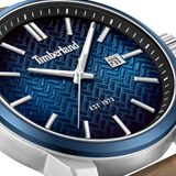 Timberland ILG of Switzerland AG Datum horloge Henniker II Heren Polshorloge Blauw/Bruin Leer Quartz Mineraalglas 44mm 5 ATM
