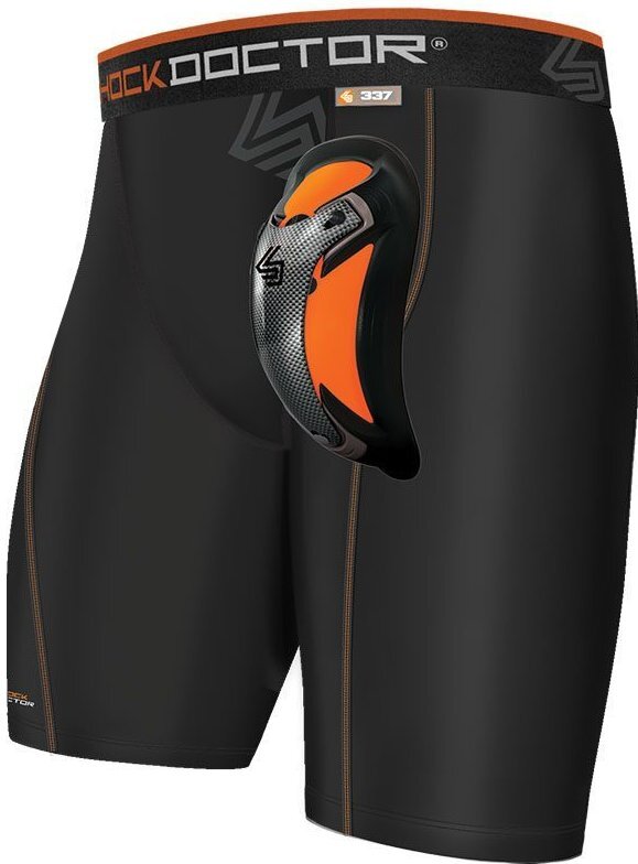 Shock Doctor Compression Short met Ultra Carbon Flex Cup Kruisbeschermer Zwart XL