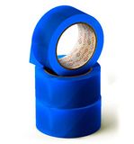 OFITURIA Cinta Adhesiva, color Azul, Cinta para Embalaje y Organizar tus Cajas y Envíos, Precinto de Varios Colores Vibrantes 66 mt x 48 mm (3 und. - Azul)