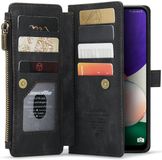 Caseme C30 Hoesje Geschikt voor Samsung Galaxy A22 5G | Wallet Zipper Book Case met Pasjeshouder | Beschermhoes met Portemonnee | Zwart