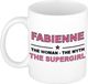 Bellatio Decorations naam cadeau mok - Fabienne - Woman Myth Supergirl - koffiemok - 300 ml - collega - moederdag
