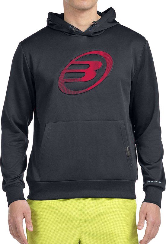 BULLPADEL Gomese Men's Padel Sweatshirt Black Regular Fit Polyester Long Sleeve