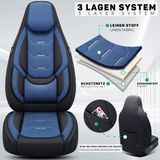 Bremer Sitzbezüge GmbH Autostoelhoezen voor Nissan Leaf Bj 2010-18 – Stoelhoezen voor bestuurder en passagier in Zwart/Blauw