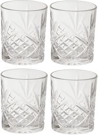 Cook Concept Cocktail Drinkglazen - Luxe relief - transparant - glas - set 4x stuks - 300 ml