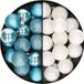 Decoris Kleine Kerstballen - 28x stuks - Wit en IJsblauw - 3 cm - Kunststof