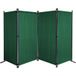Quick-star Paravent 4 pièces 165 x 220 cm tissu séparateur de pièce cloison balcon protection visuelle paravent pliable vert