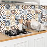 Tegelstickers zelfklevende cementtegels - wanddecoratie sticker tiles voor badkamer en keuken - cementtegels zelfklevend - 10 x 10 cm - 30 stuks