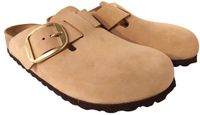 Birkenstock Boston Grande Boucle Sabot Sable Nubuck Petit