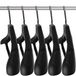 SAN RONG Plastic extra brede pakhangers, pak van 15, breedte: 45 cm, inkeping schouders en draaibare haken, zwart