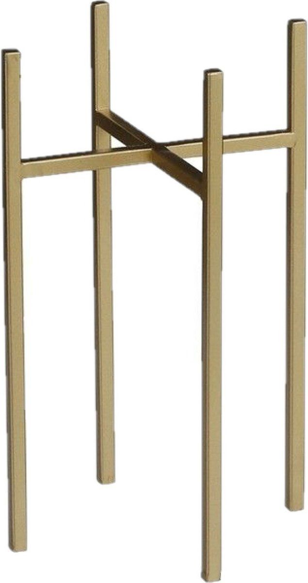 Mica Decorations - bloempot plantenstandaard/verhoger - goud - D11.5 x H25 cm