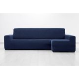 MAXIFUNDAS Overtrek voor chaise longue, zeer elastisch, met reliëf, hoekdeel rechts (voorkant), marineblauw