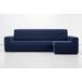 MAXIFUNDAS Overtrek voor chaise longue, zeer elastisch, met reliëf, hoekdeel rechts (voorkant), marineblauw