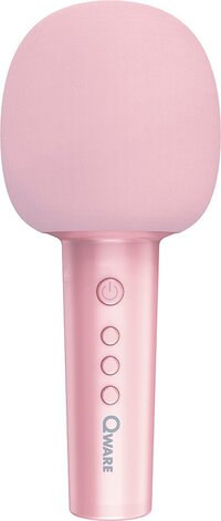 Qware Karaoke Microfoon Roze | Bluetooth | 4 Magic Voice standen | Oplaadbaar