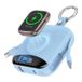 Icecat P007 Mini Power Bank 10000mAh avec câbles USB-C et Lightning, charge sans fil pour Apple Watch - Bleu