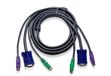ATEN câble KVM PS/2 clavier-vidéo-souris 3 m Noir