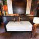 Mondiaz ERIN 120cm badmeubelset Talc met 1 lade + RIDGE wastafel rechts Linen