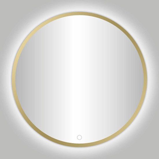 Best Design Nancy Venetië Ronde Badkamerspiegel - 80x80cm - Mat Goud - LED Verlichting