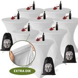 Aventara Statafelrok Licht Grijs x 8 – Ø80-85 x 110 cm – Luxe Extra Dikke Stretch Stof – Inclusief Opbergtas – Kras- en Kreukvrije Statafelhoes – Perfect voor Horeca, Bruiloften en Feesten