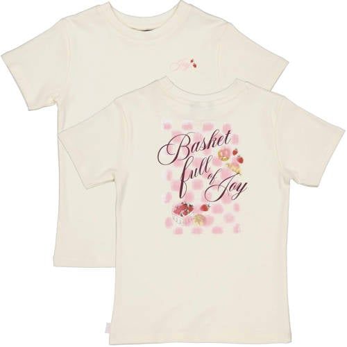 QPI T-shirt met backprint ecru