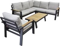 AVH-Collectie Lola hoek loungeset 5-delig aluminium antraciet