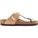 Birkenstock Gizeh Big Buckle Sandales en Cuir Nubuck Marron pour Femme (Coupe Étroite)