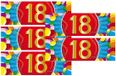 Bellatio Decorations 18 jaar leeftijd sticker - 5x - 19 x 6 cm - verjaardag - jubileum - versiering