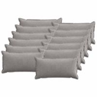 vidaXL - Taie d'oreiller - 12 pièces - COTON - Gris clair - 40 x 80 cm - velours côtelé