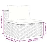 vidaXL 7-delige Loungeset met Kussens, Poly Rattan, Bruin