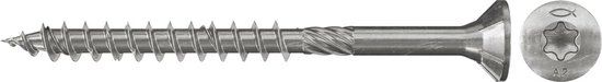 Fischer 100x Power-Fast 6 x 180 Senkkopf roestvrij staal A2 deeldraad binnenvierkant TX - 657409