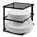 Joeji's Kitchen Anti-Wankel Platenrek voor Keukenkast Opslag - Hoek Platenrek Kastplank Organizer 25x25x19cm - Zwart