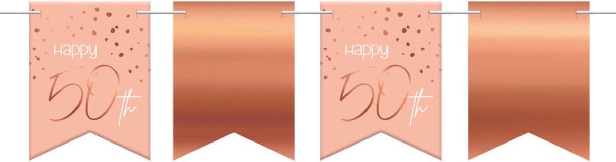 Vlaggenlijn - 50 jaar - Luxe - Roze, roségoud - 6m
