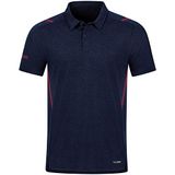 JAKO Polo Challenge Marine Gemêleerd-Kastanje Maat 4XL