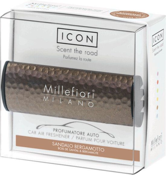 Millefiori Milano Icon Auto Luchtverfrisser Metal Sandalo Bergamotto 35 gr
