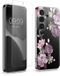 kwmobile telefoonhoesje geschikt voor Samsung Galaxy S26 hoes - Telefoonhoesje voor smartphone - Telefoon cover - Met glazen schermbeschermer - Bloesems en rozen design