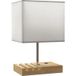 Pangivo Lampe De Chevet Avec Ports Usb A+c Socle En Bois Et Abat-jour En Tissu Blanc 40,5 Cm