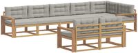 vidaXL - Buiten - bank - set - 6 - st - Wit - en - Lichtgrijs - Polyester