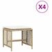 VidaXL Pouf d'extérieur Crème, Blanc Plastique, Acier 400 mm 400 mm 110 kg