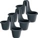 Merkloos Respana 3x Stuks Respana twins ronde balkon plantenpotten/bloempotten antraciet 2x 2,5 liter