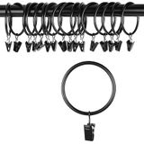 OOTSR Draperie Rideau Clips avec des Anneaux (Φ50mm, Set de 16) - Antirouille Mat Acier Inoxydable Tringle à Rideau Anneaux Clip avec Oeillets pour Party Light, Tente (Vintage Black, 2 Pouces)