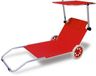 Casaria Ligstoel Kreta – Aluminium op Wielen / UV-bestendig – Rood