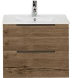 BES LED Seville Badmeubelset 60 cm - Tabacco Edge Greep - Wastafel Enjoy