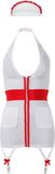 Cottelli Collection – Sexy Zuster Outfit met Realistische Kenmerken Inclusief Hoofdband en Verstelbare Bandjes – Maat L – Wit