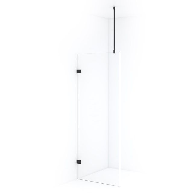Maxaro Inloopdouche Diamond 80cm 8mm Helder Veiligheidsglas Zwart Chroom