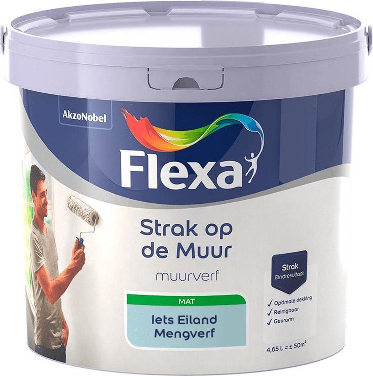 FLEXA Strak op de muur - Muurverf - Mengcollectie - Iets Eiland - 5 Liter